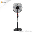 Ventilador doméstico de alta potência, ventilador de pé preto de 16 polegadas com controle de velocidade padrão e temporizador